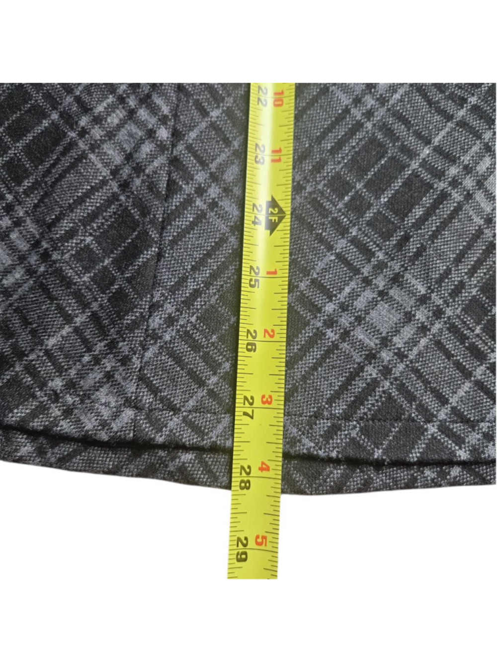Christopher & Banks 12 Gray Plaid A Line Midi Skirt - Picture 6 of 8